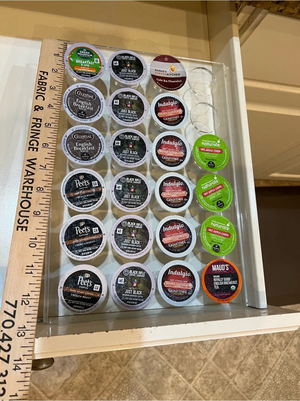 24-Slot Flat Acrylic Coffee Pod Holder (pods not included)